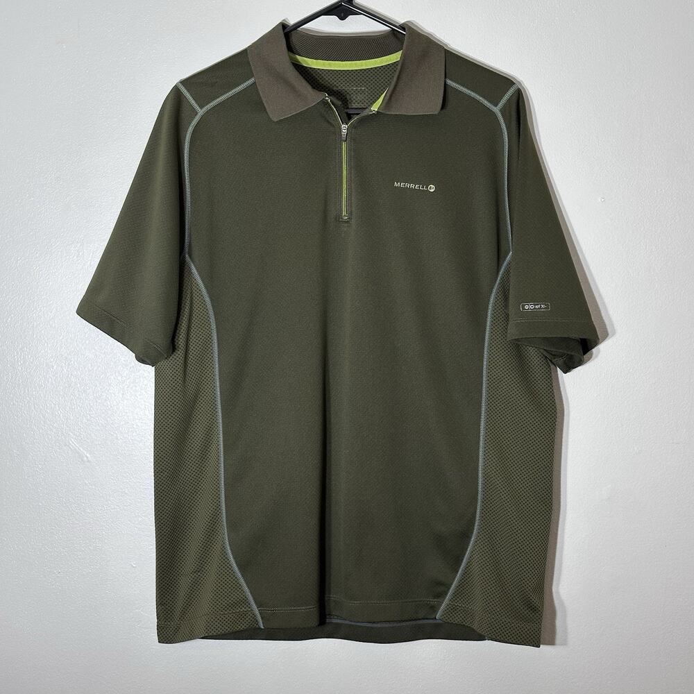 Merrell Upf 30 Men’s Green Polo Opti-wick Size L